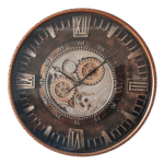 Büyük Steampunk Duvar Saati - 59 cm Hareketli Dişli Mekanizmalı