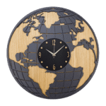 Dünya Haritası Duvar Saati - El Yapımı Seyahat Temalı Dekoratif Saat