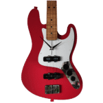 Kırmızı Bas Gitar Tasarımlı Duvar Saati - El Yapımı 6 mm MDF Rock Temalı