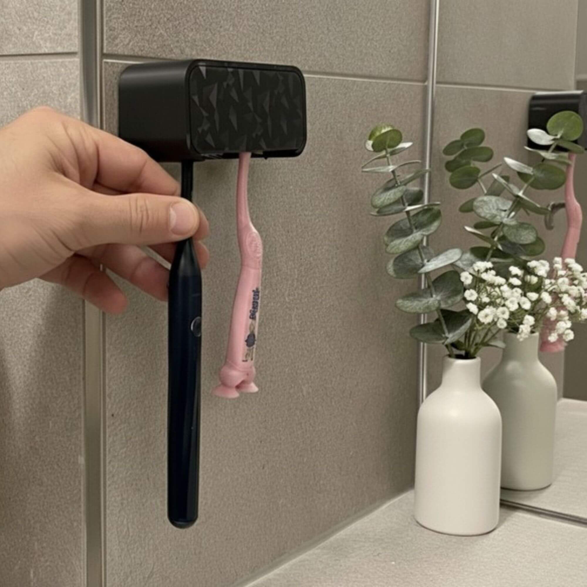 4'lü Duvara Monte Diş Fırçası Tutucu - 3D Baskı PLA Banyo