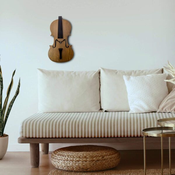 Çello Duvar Saati - Katmanlı Kayın Kaplama ve Altın Ayna Detaylı Saatto