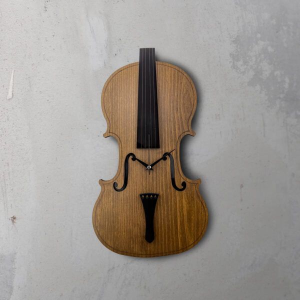 Çello Duvar Saati - Katmanlı Kayın Kaplama ve Altın Ayna Detaylı Saatto