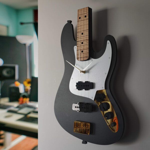 Elektro Gitar Duvar Saati - El Yapımı Müzik Temalı Dekoratif Saatto