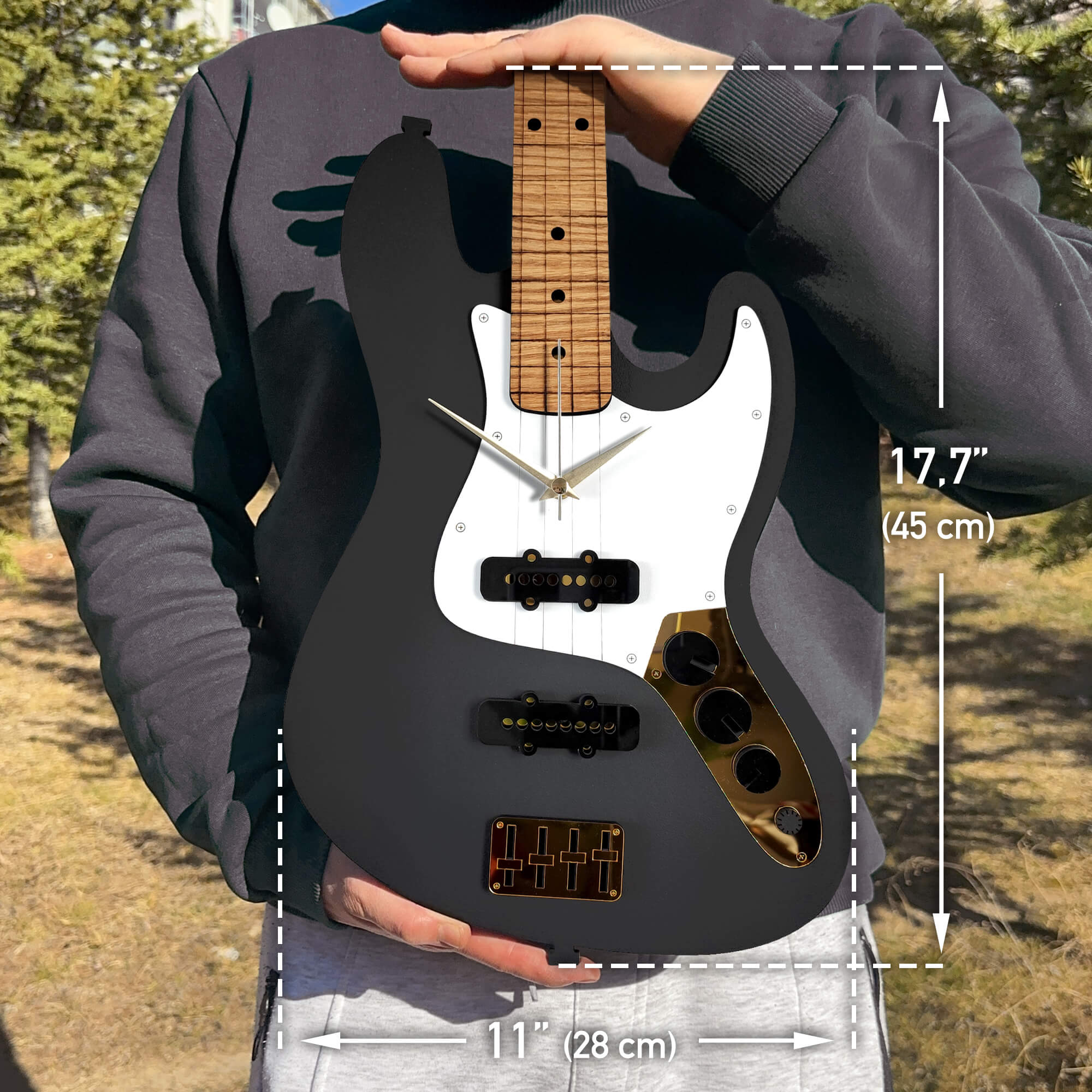 Elektro Gitar Duvar Saati - El Yapımı Müzik Temalı Dekoratif Saatto