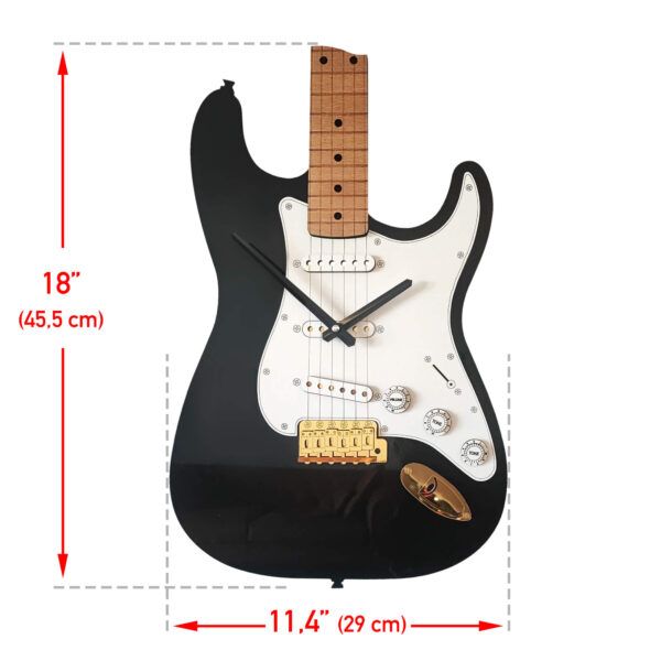 Elektro Gitar Duvar Saati - El Yapımı Müzik Temalı Dekoratif Saatto
