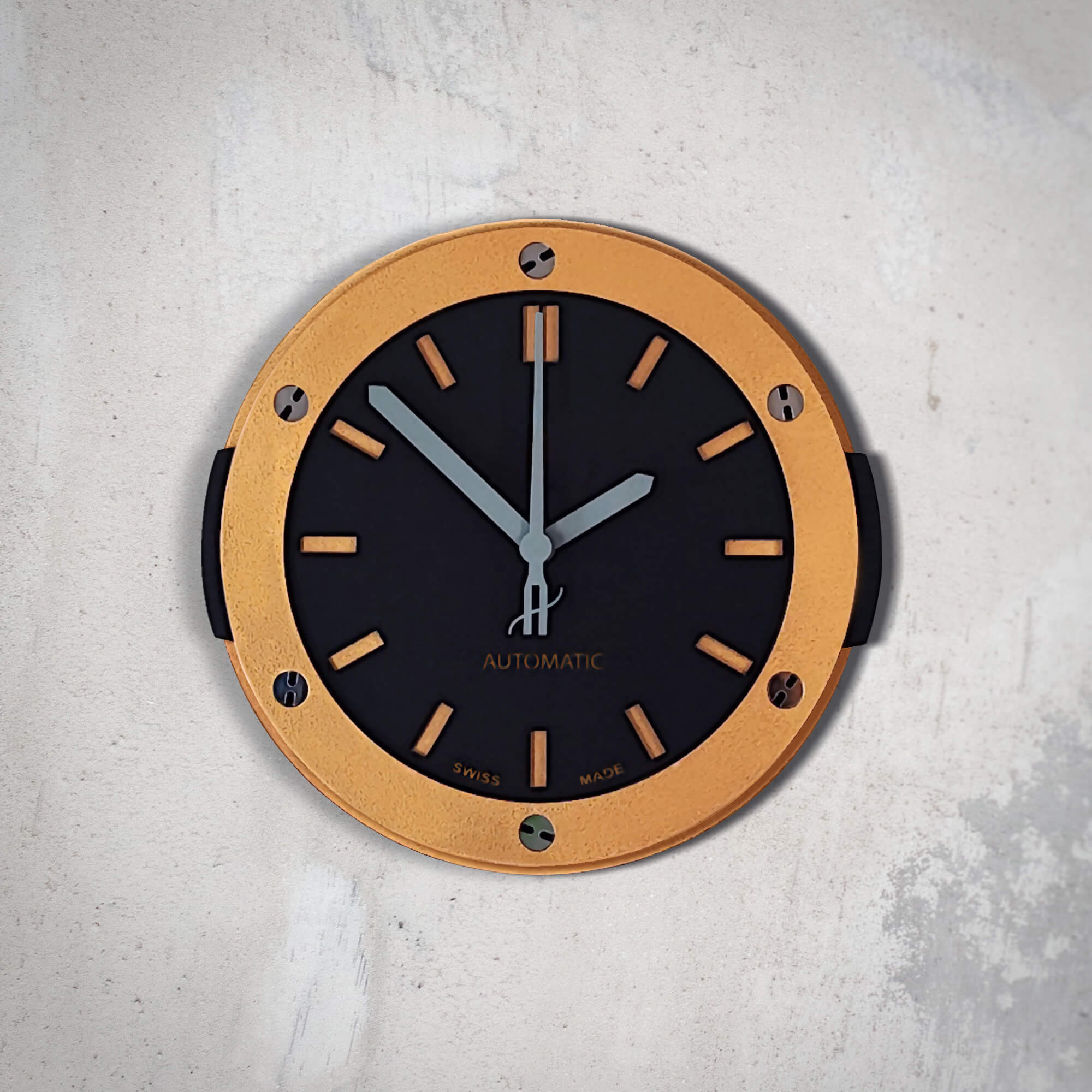 Modern Lüks Ahşap Duvar Saati - İkonik Kol Saati Tasarımlı Saatto