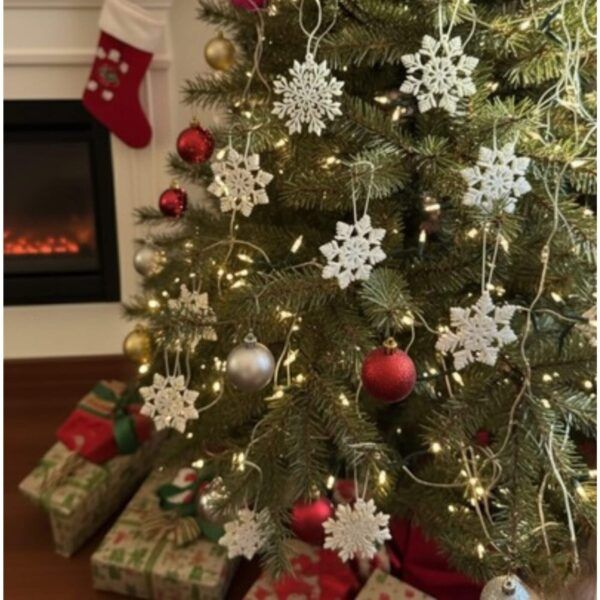 3D Baskı Noel Kar Tanesi Dekorasyon Seti - 4 Farklı Model 10 Adet PLA Süs