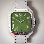 Yeşil İkonik Kol Saati Tasarımlı Lüks Duvar Saati - saatto El Yapımı